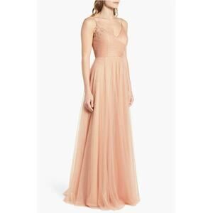 Jenny Yoo Brielle Tulle Gown Sz 6 Champagne Romantic Flower Wedding Embroidered